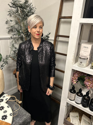 Darcy Sequin Jacket - Black