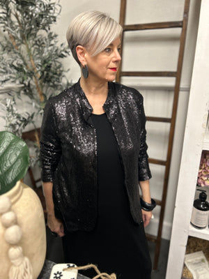 Darcy Sequin Jacket - Black