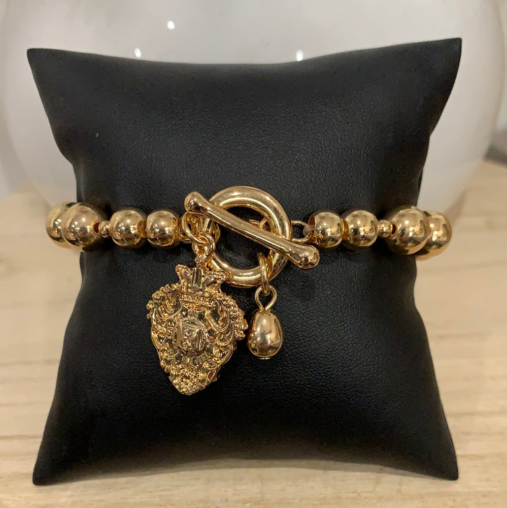 
            
                Load image into Gallery viewer, Allure Beaded Shield Bracelet - Gold
            
        