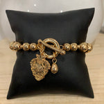 Allure Beaded Shield Bracelet - Gold