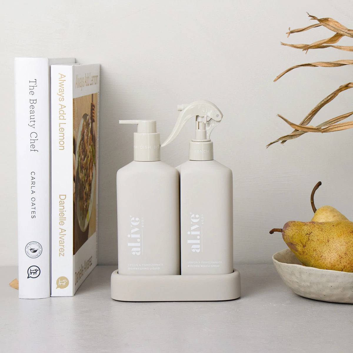 Alive Body Dish Wash & Bench Spray Duo - Lemon/Pomegranate