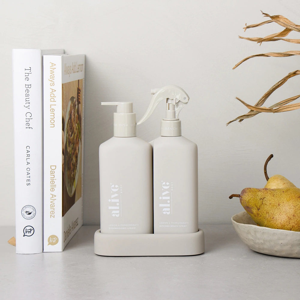 
            
                Load image into Gallery viewer, Alive Body Dish Wash &amp;amp; Bench Spray Duo - Lemon/Pomegranate
            
        