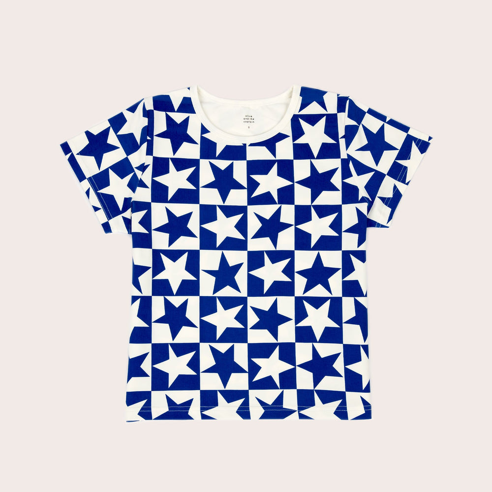 
            
                Load image into Gallery viewer, Super Stars Tee - Blue Stars
            
        