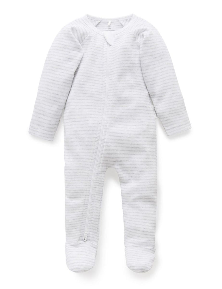 
            
                Load image into Gallery viewer, Purebaby Zip Growsuit &amp;amp; Hat Pack - Pale Grey
            
        