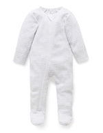 Purebaby Zip Growsuit & Hat Pack - Pale Grey